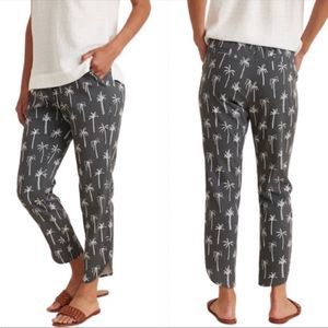 MARINE LAYER Allison Pant Black Palm Print Sz M - like new